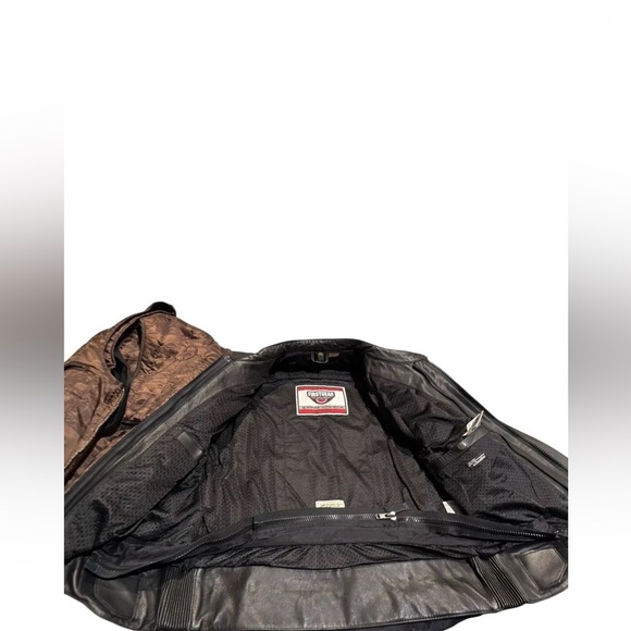 First Gear S Pilot Black Leather Jacket With Thermoliner Size 44 Motorcycle - Picture 12 of 14